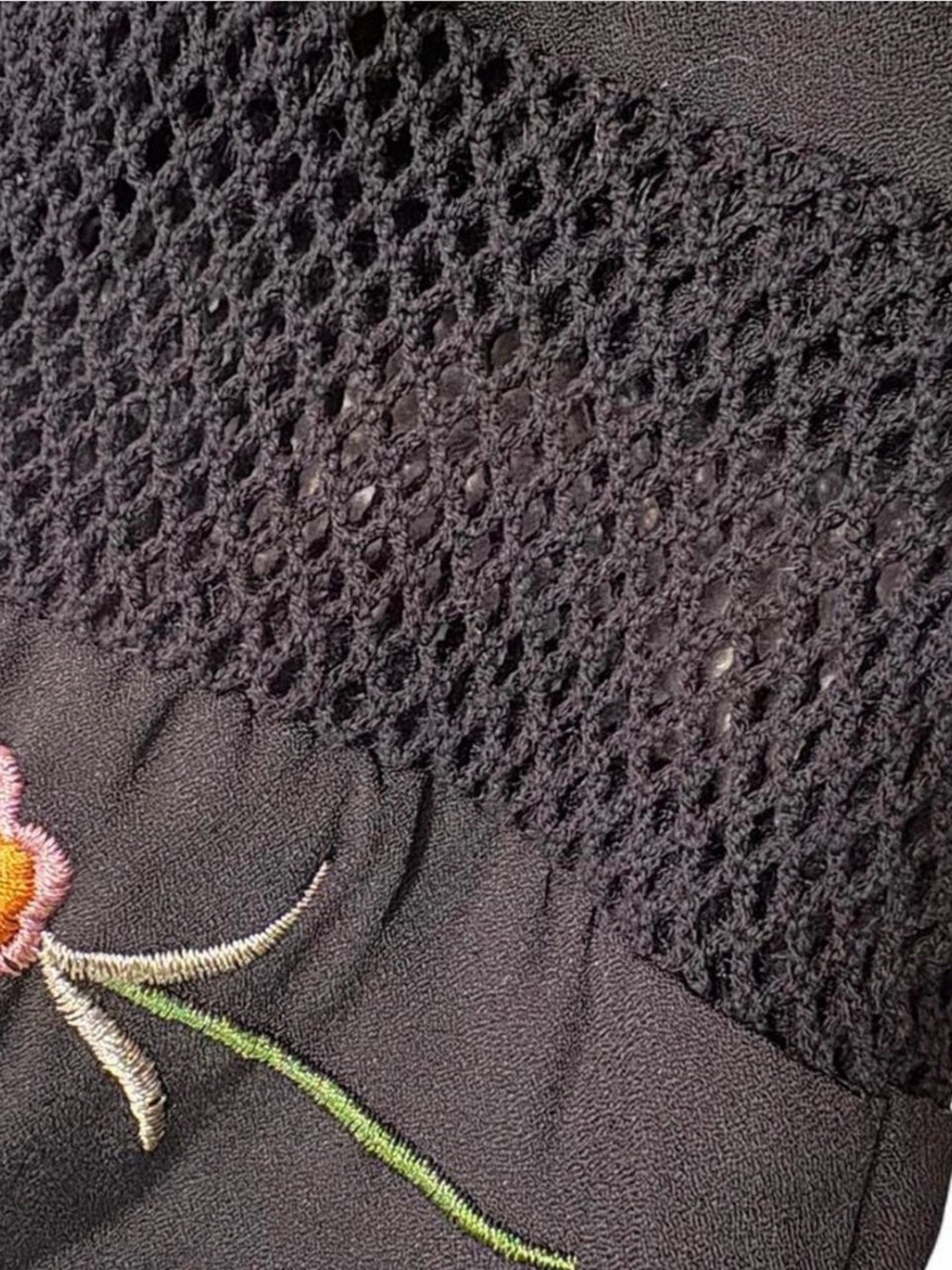Romeo & Juliet Couture Black Dress with Multicolor Embroidery - Picture 6 of 6